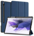 Samsung Tab S9 Plus 12.4 / Tab S10 Plus 12.4 SM-X810 / X816B / X820 / X826B, mappa tok, Trifold, érintőceruza tartó, Dux Ducis Domo, sötétkék