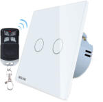 WELAIK Intrerupator dublu cu touch Welaik, Wireless, Telecomanda inclusa, Alb (A1923CWR01) - rovo
