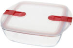 Pyrex COOK&HEAT Szögletes sütőtál műanyagfedővel 2, 2 liter 25x22x7 cm (203225)