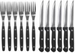 Excellent Houseware Set 12 tacamuri friptura Outside, inox, plastic, 6 persoane Tacam
