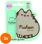 BI-ES Set 3 x Balsam de Buze Bi Es Pusheen, Pepene Rosu, 4 g