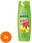 Wash&Go Set 3 x Sampon cu Ulei de Ricin Wash & Go, 360 ml