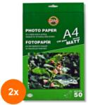 KOH-I-NOOR Set 2 x Hartie Mata pentru Fotografii, Format A4, 190 g, 50 Bucati (HOK-2xKH-K9757-M19)