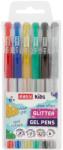 Easy - GLITTER - zselés toll - vegyes színek- 6db/készlet