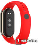  Okosóra szíj - PIROS - szilikon, prémium, fém csatlakozós, 102+119mm hosszú - Xiaomi Smart Band 8, 8 NFC, 9, 9 NFC