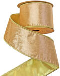  Arany bársony szalag drótos szegéllyel 63mm x 5m (DV063-12)