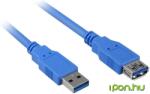 Sharkoon USB 3.0 Hosszabbító Kék 3m 4044951010899 (4044951010899)