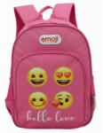 Pigna Ghiozdan clasa 0 PIGNA, 2 fermoare, Roz, motiv Emoji classic (EJRS2342-2)