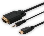 SAVIO HDMI VGA/D-Sub + Jack Átalakító Fekete 1.8m CL-104 (CL-104)