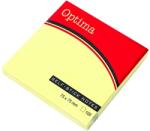 Optima Öntapadós jegyzet OPTIMA 75x75mm sárga 100 lap - rovidaruhaz