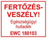 Gungl Dekor Piktogram Fertőzésveszély Egészségügyi hulladék EWC 180103 fehér - rovidaruhaz
