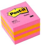 Post-it Öntapadós jegyzet 3M Post-it LP2051P 51x51mm mini kocka vegyes pink 400 lap - rovidaruhaz