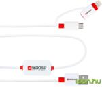 SKROSS USB Lightning és Micro USB Töltő/adatkábel Fehér 1m SKR-2IN1CABLE (SKR-2IN1CABLE)