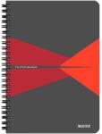 Leitz Spirálfüzet LEITZ Office A/5 karton borítóval 90 lapos vonalas piros