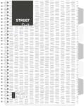 STREET Spirálfüzet STREET Pad regiszteres A/4 kockás 100 lapos fehér