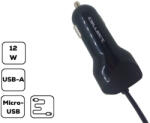  12W Autós töltő micro USB kábellel és adapterrel