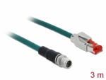Delock Hálózati kábel M12 8 tűs X-kódú RJ45 csatlakozóhoz PVC borítás 3 m hosszú (85427) - dstore