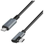 LogiLink USB 2.0 Type-C kábel, C/M 90 fok - USB-C/M, E-jel, PD, fekete, 3 m (CU0184)