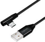 LogiLink USB 2.0 kábel, USB-A/M - Micro-USB/M (90 ), szövet, fém, 1 m (CU0142)