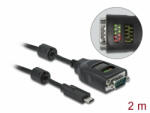 Delock USB Type-C - soros DB9 adapter 9 LED RS-232 teszterrel (90414) - dstore