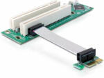 Delock kiemelő kártya PCI Express x1 > 2x PCI 32Bit 5 V, flexibilis kábellel, 9 cm, balos (41341) - dstore