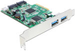 Delock PCI Express kártya > 2 x külső USB 3.0, 2 x belső SATA 6 Gb/s (89359) - dstore
