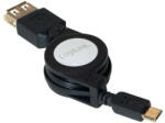 LogiLink USB 2.0 kábel, Micro-USB/M-A/F, visszahúzható (AA0069)