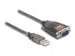 Delock Adapter A-típusú USB 2.0 - 1 x soros RS-232 D-Sub 9 tűs apa anyacsavarokkal, 3 db. LED-del 0, 2 m (61412)