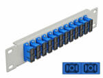 Delock 10 üvegszálas patch panel 12 portos SC Duplex kék 1U szürke (66791) - dstore
