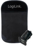 LogiLink USB 2-port autós töltőkészlet, csúszásgátló szőnyeggel, fekete (PA0118) - dstore