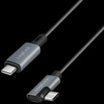 LogiLink USB 2.0 Type-C kábel, USB-C/M 90 fok - USB-C/M, E-jel, PD, fekete, 2 m (CU0183)