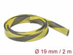 Delock Fonott kábelharisnya nyújtható 2 m x 19 mm fekete-sárga (20742) - dstore