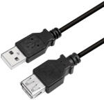 LogiLink USB 2.0 kábel, USB-A/M - USB-A/F, fekete, 5 m (CU0012B)