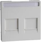 Schneider Electric MERTEN Fedlap, 2xRJ45 moduláris betétekhez, feliratozható, System-M, aktív fehér, antibakteriális (MTN4564-0325) (MTN4564-0325)