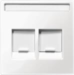 Schneider Electric MERTEN Fedlap, 2xRJ45 moduláris betétekhez, feliratozható, System-M, polárfehér (MTN4564-0319) (MTN4564-0319)