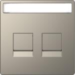 Schneider Electric MERTEN Fedlap, 2xRJ45 moduláris betétekhez, D-Life, nikkel (MTN4564-6050) (MTN4564-6050)