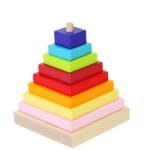 Cubika Piramis 9 darabos fa építőjáték - jatek-auto