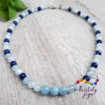 Kristály Jóga Shop Lapis lazuli, kalcedon akvamarin 6 mm-es gyöngysor