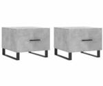vidaXL 2 db betonszürke szerelt fa dohányzóasztal 50 x 50 x 40 cm 829453