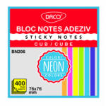Daco Bloc notes adeziv cub 400 file 76x76 6 cul DACO bn206 (BN206)