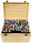 Timelesstools Set de 170 markere cu doua varfuri in cutie de lemn cadou, pictabila (HOP1001506)