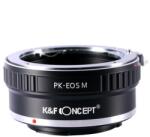 K&F Concept Adaptor montura K&F Concept PK-EOS M de la Pentax K la Canon EOS M KF06.123