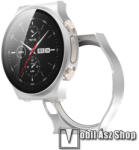  Okosóra műanyag védő tok / keret - EZÜST - 9H edzett üveg előlap védő is! - HUAWEI Watch GT 2 Pro