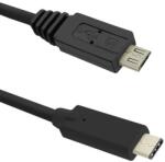 Qoltec Cablu USB2.0 B micro USB mufa tata - USB type C mufa tata 1.2m negru QOLTEC 50476 (50476)