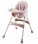 ISP Pink Chair 2in1 Multifunkciós Etetőszék, Levehető tálcával, 5 pontos biztonsági övvel, Lekerekített sarkokkal, Levehető és mosható huzattal, Rózsaszín (isppinkchairmultif)