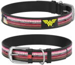 WAU DOG Wonderwoman DC COMICS bőrnyakörv fekete 29-38 cm, szélesség: 20 mm Piros