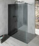 SAPHO VARIO BLACK Fix zuhanyfal, fali profillal, merőleges merevítő nélkül, füst üveg, 1300mm (GX1313GX1014) (GX1313GX1014)