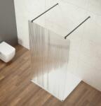 SAPHO VARIO BLACK Szabadon álló zuhanyfal merőleges merevítőkkel, nordic üveg, 800mm (GX1580-02) (GX1580-02)