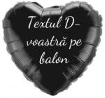 Personal Balon din folie cu text - Inimă neagră 45 cm