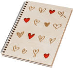 AtmoWood Fa borítós jegyzetfüzet A5 - szívek